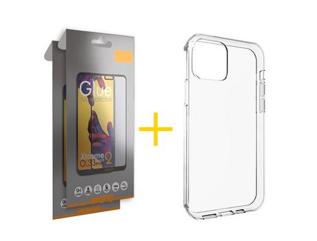 Pack 2 Películas Full + Funda SKYHE para Apple iPhone 13 Pro Max Silicona Liso Incoloro Clear