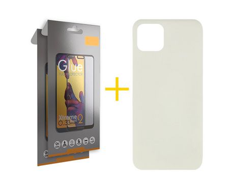 Pack 2 Películas Full + Funda SKYHE para Apple iPhone 11 Silicona Líquida Arena