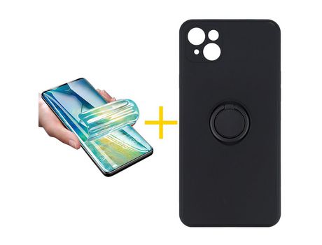 Pack 1 Película + Funda SKYHE para Apple iPhone 13 Mini Gel O-Ring Negro