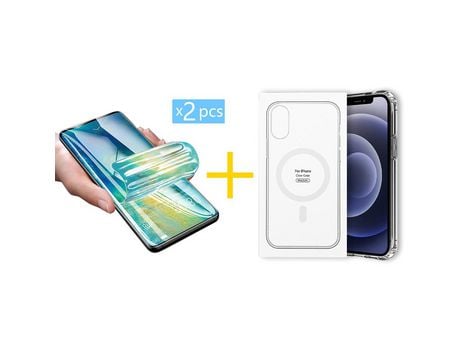 Pack 2 Películas + Funda SKYHE para Apple iPhone 13 Pro Max Compatible con Magsafe Magnético Incoloro Clear
