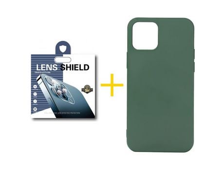 Pack 1 Película de Cámara Trasera + Funda SKYHE para Apple iPhone 13 Pro Max Silicona Líquida Rojo