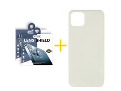 Pack 1 x Protector de Cámara + Funda ACCETEL para iPhone 11 Pro Max Silicona Líquida Arena