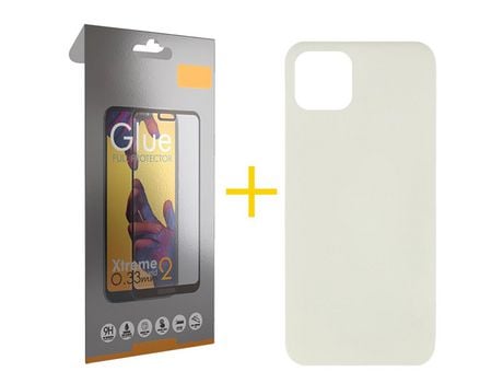 Pack 1 Película Full + Funda SKYHE para Apple iPhone 11 Silicona Líquida Arena
