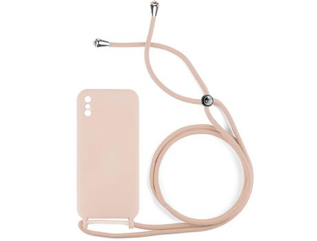 Funda SKYHE por Apple iPhone XS Max Gel con Cordón Rosa Pastel