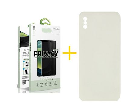 Pack 1 Película Antiespía + Funda SKYHE por Apple iPhone XS Max Silicona Líquida Arena