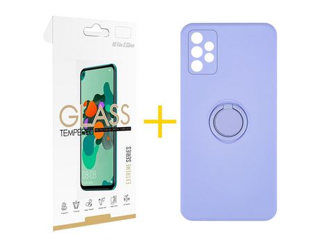 Pack 1 Película 2.5D + Funda SKYHE por Samsung Galaxy A33 5G Gel O-Ring Morado
