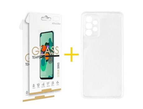 Pack 2 Películas 2.5D + Funda SKYHE por Samsung Galaxy A33 5G Silicona Líquida Incoloro Clear