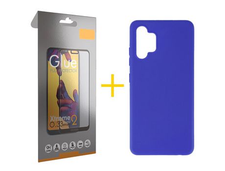 Pack 1 Película Full + Funda SKYHE por Samsung Galaxy A53 5G Silicona Liso Azul