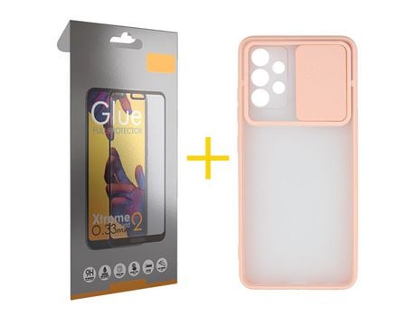 Pack 1 Película Full + Funda SKYHE por Samsung Galaxy A33 5G Gel Protteción Cámara Rosa