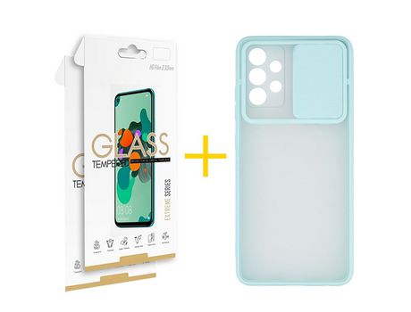 Pack 2 Películas 2.5D + Funda SKYHE por Samsung Galaxy A33 5G Gel Protteción Cámara Rosa