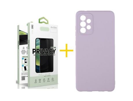 Pack 1 Película Antiespía + Funda SKYHE por Samsung Galaxy A53 5G Silicona Líquida Morado