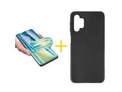Pack 1 Película + Funda SKYHE por Samsung Galaxy A73 5G Silicona Liso Negro