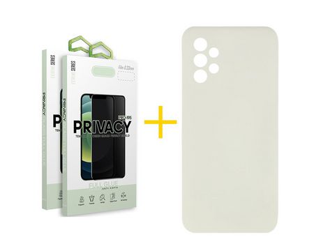 Pack 2 Películas Antiespía + Funda SKYHE por Samsung Galaxy A53 5G Silicona Líquida Arena