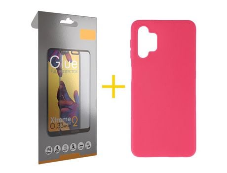 Pack 1 Película Full + Funda SKYHE por Samsung Galaxy A33 5G Silicona Liso Rosa