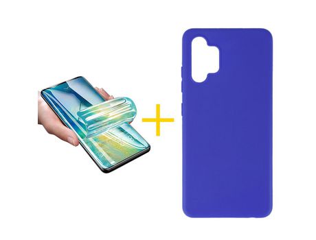 Pack 1 Película + Funda SKYHE por Samsung Galaxy A33 5G Silicona Liso Azul