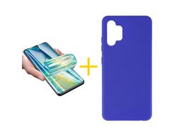 Pack 1 Película + Funda SKYHE por Samsung Galaxy A13 4G Silicona Liso Azul