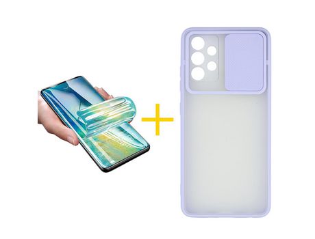 Pack 1 Película + Funda SKYHE por Samsung Galaxy A32 5G Gel Protteción Cámara Violeta