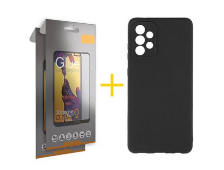Pack 2 Películas Full + Funda SKYHE por Samsung Galaxy A53 5G Silicona Líquida Negro