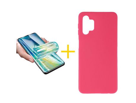 Pack 1 Película + Funda SKYHE por Samsung Galaxy A33 5G Silicona Liso Rosa