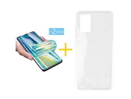 Pack 2 Películas + Funda SKYHE por Samsung Galaxy A53 5G Silicona Liso Incoloro Clear