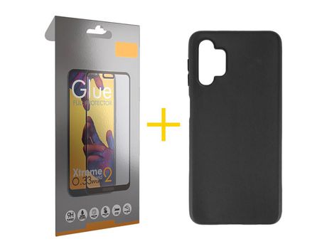 Pack 1 Película Full + Funda SKYHE por Samsung Galaxy A33 5G Silicona Liso Negro