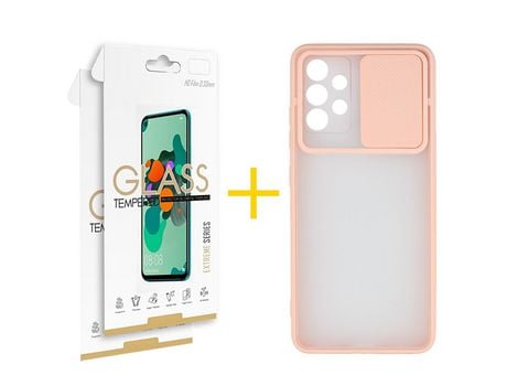 Pack 2 Películas 2.5D + Funda SKYHE por Samsung Galaxy A33 5G Gel Protteción Cámara Rosa