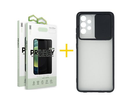 Pack 2 Películas Antiespía + Funda SKYHE por Samsung Galaxy A33 5G Gel Protteción Cámara Negro
