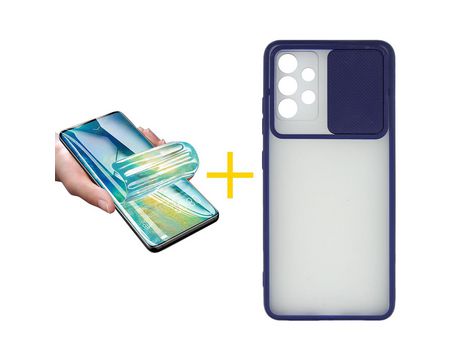 Pack 1 Película + Funda SKYHE por Samsung Galaxy A33 5G Gel Protteción Cámara Azul Oscuro