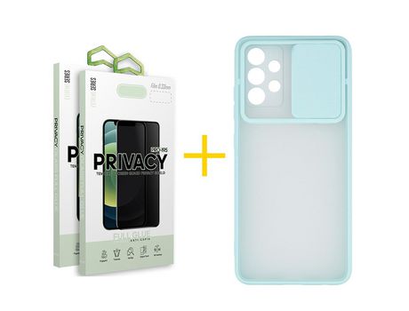 Pack 2 Películas Antiespía + Funda SKYHE por Samsung Galaxy A33 5G Gel Protteción Cámara Rosa