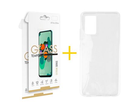 Pack 2 Películas 2.5D + Funda SKYHE por Samsung Galaxy A33 5G Silicona Liso Incoloro Clear