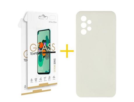 Pack 2 Películas 2.5D + Funda SKYHE por Samsung Galaxy A33 5G Silicona Líquida Arena