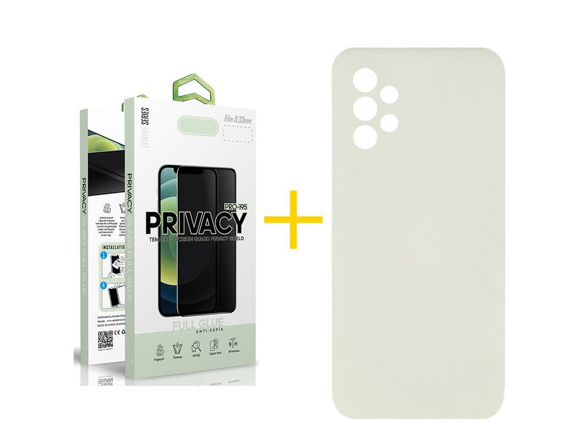 Pack 1 Película Antiespía + Funda SKYHE por Samsung Galaxy A13 4G Silicona Líquida Arena