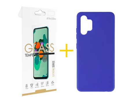 Pack 1 Película 2.5D + Funda SKYHE por Samsung Galaxy A33 5G Silicona Liso Azul