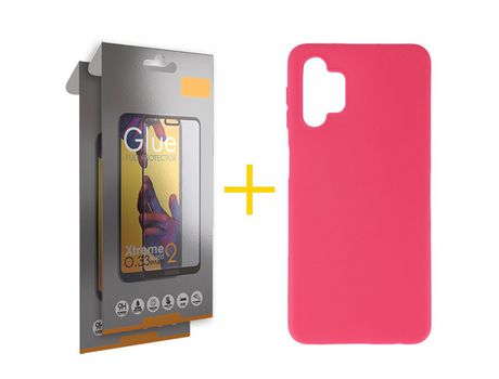 Pack 2 Películas Full + Funda SKYHE por Samsung Galaxy A53 5G Silicona Liso Rosa