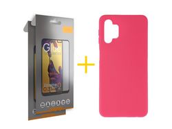 Pack 2 Películas Full + Funda SKYHE por Samsung Galaxy A73 5G Silicona Liso Rosa