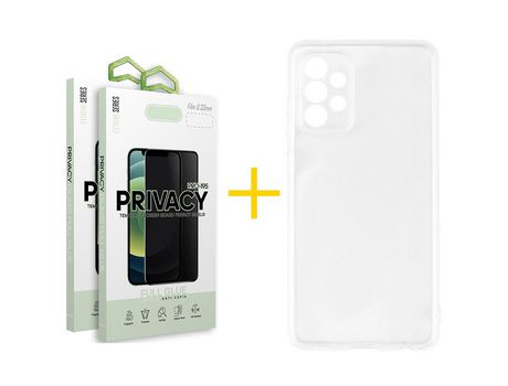 Pack 2 Películas Antiespía + Funda SKYHE por Samsung Galaxy A53 5G Silicona Líquida Incoloro Clear