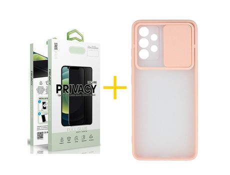 Pack 1 Película Antiespía + Funda SKYHE por Samsung Galaxy A33 5G Gel Protteción Cámara Rosa