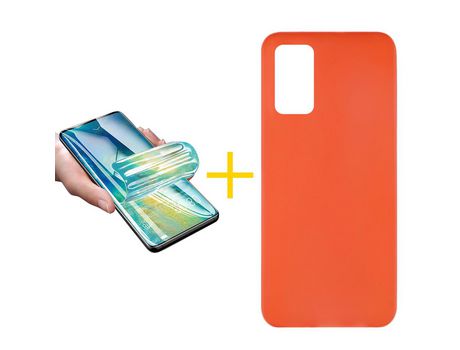 Pack 1 X Protector de Vidrio Templado Hidrogel + Funda ACCETEL para Samsung Galaxy S20 FE 5G Silicona Liso Rojo