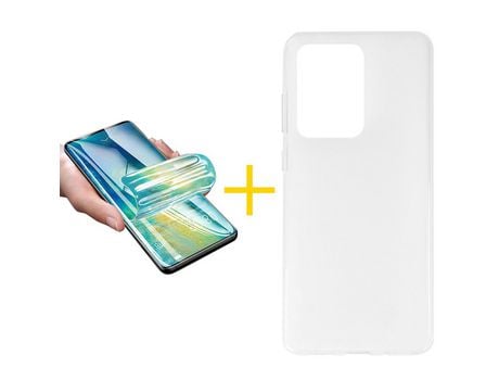 Pack 1 Película + Funda SKYHE por Samsung Galaxy S20 Ultra 5G Silicona Liso Incoloro Escarchado