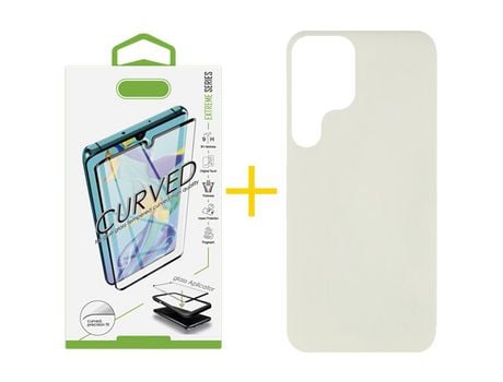 Pack 1 Película Curvado + Funda para Samsung Galaxy S21 Ultra 5G Silicona Líquida Arena