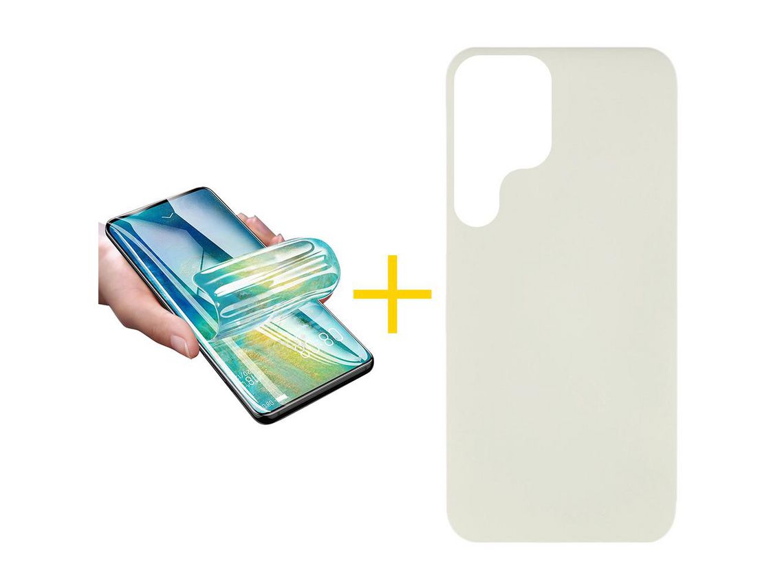 Pack 1 Película + Funda para Samsung Galaxy S21 Ultra 5G Silicona Líquida Arena