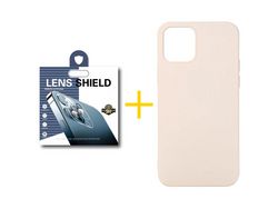 Pack 1 Película de Cámara Trasera + Funda SKYHE para Apple iPhone 13 Silicona Líquida Rosa