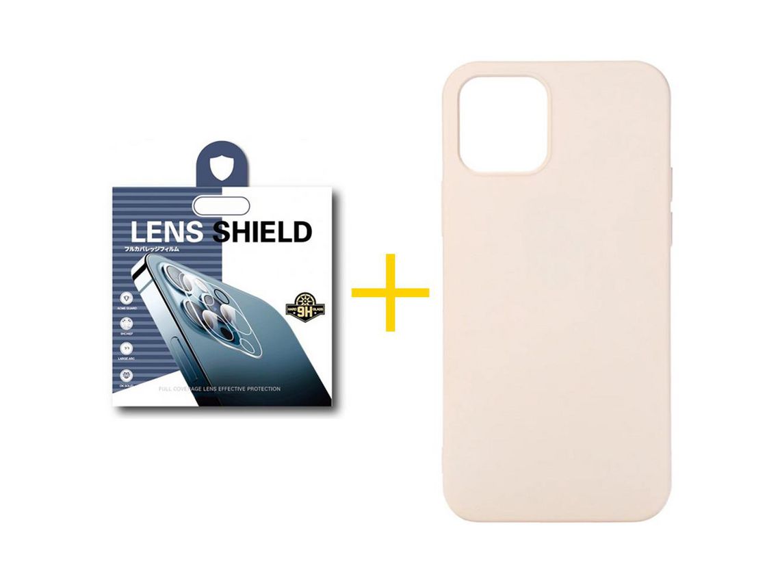 Pack 1 Película de Cámara Trasera + Funda SKYHE para Apple iPhone 13 Silicona Líquida Rosa