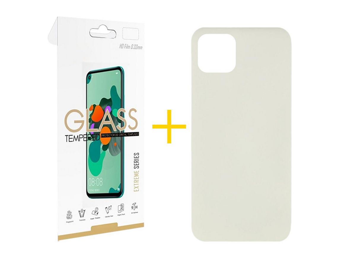 Pack 1 Película 2.5D + Funda SKYHE para Apple iPhone 11 Pro Silicona Líquida Arena