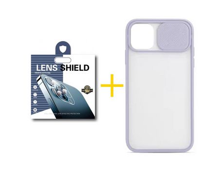 Pack 1 Película de Cámara Trasera + Funda SKYHE para Apple iPhone 13 Pro Gel Protteción Cámara Violeta