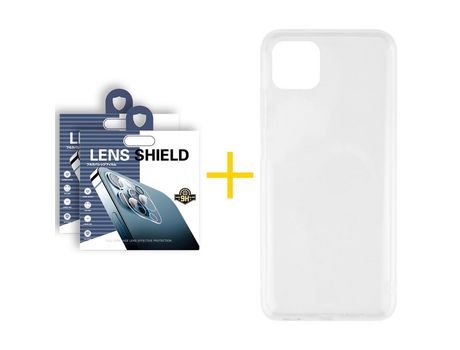 Pack 2 Películas de Cámara Trasera + Funda SKYHE para Apple iPhone 13 Pro Silicona Líquida Incoloro Clear