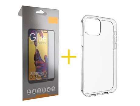 Pack 1 Película Full + Funda SKYHE para Apple iPhone 13 Pro Max Silicona Liso Incoloro Clear