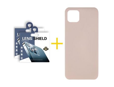 Pack 2 Películas de Cámara Trasera + Funda SKYHE para Apple iPhone 13 Pro Max Silicona Líquida Rosa