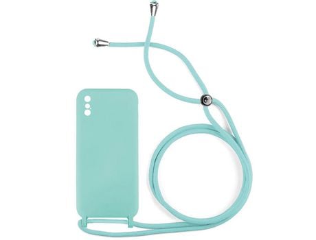 Funda SKYHE por Apple iPhone XS Max Gel con Cordón Agua Verde