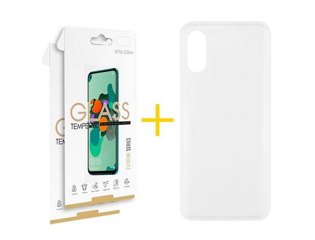 Pack 2 Películas 2.5D + Funda SKYHE por Apple iPhone XS Max Silicona Liso Incoloro Clear